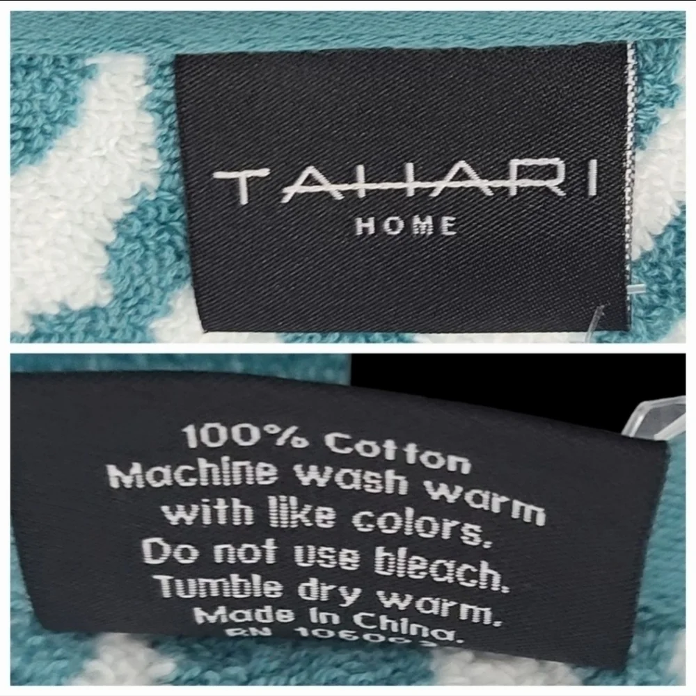 6 Piece Tahari Luxury Plush Damask Jacquard Scroll Bath Hand Tip Towel Set NEW